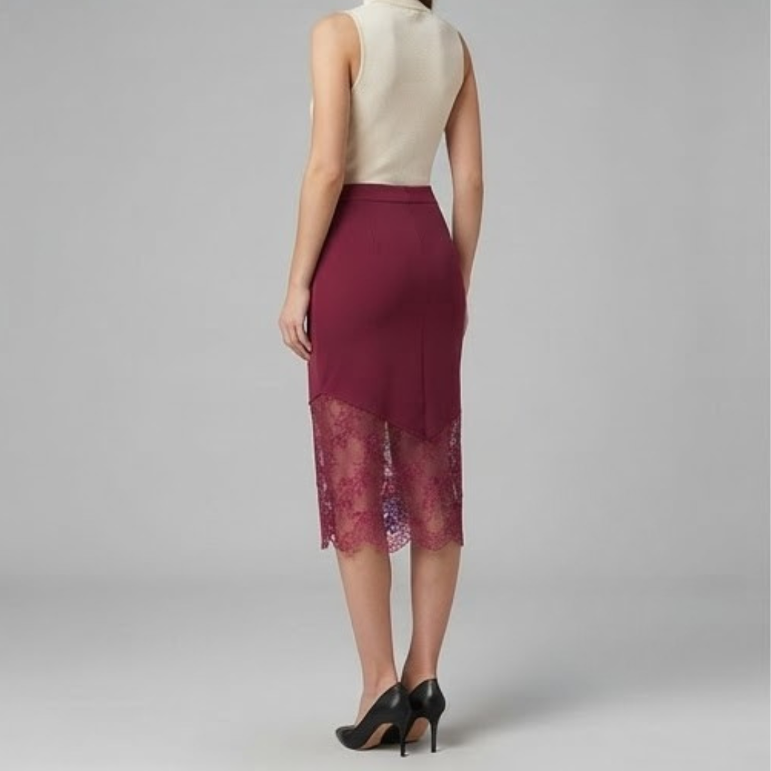 AURELIA | Skirt with lace patchwork detail
