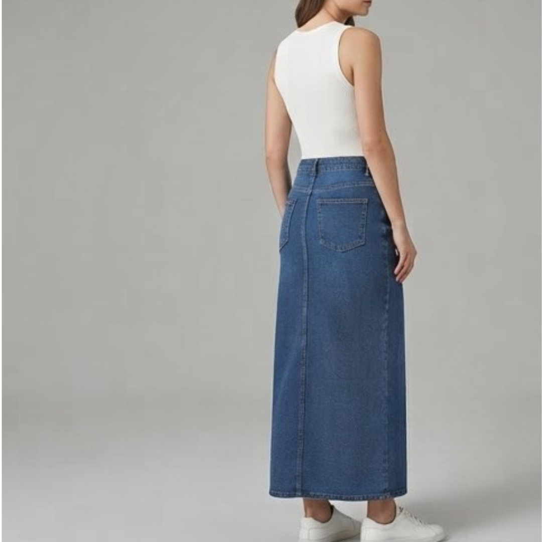 HARPER | Midi skirt with classic denim look