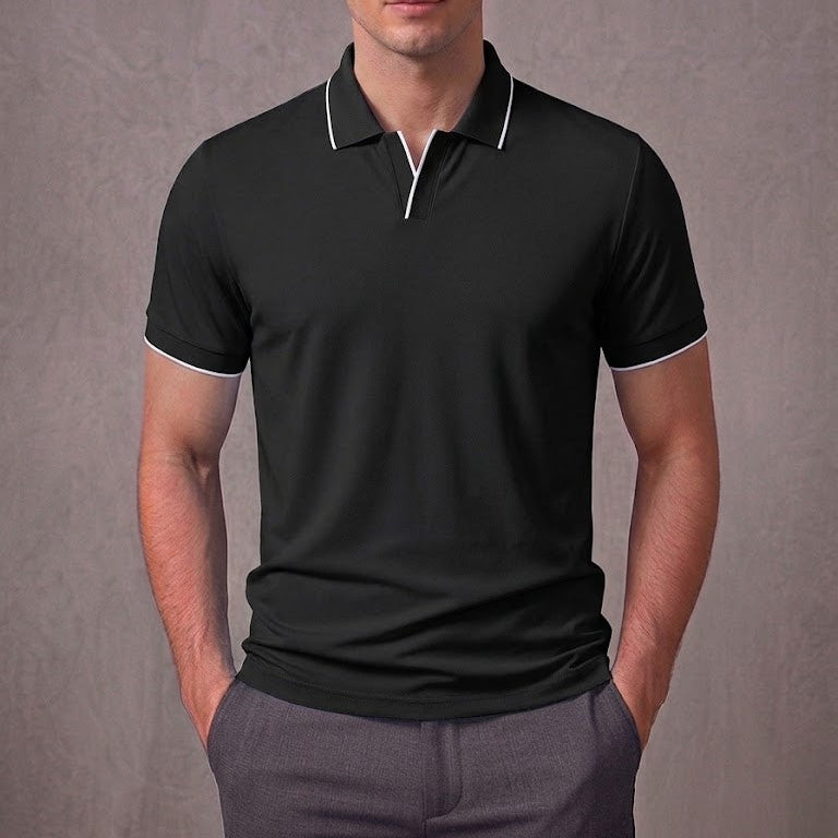 WILLIAM | Polo shirt with Johnny collar