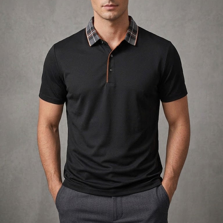 JACK | Polo shirt with plaid collar