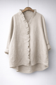 LUISA | Shirt with ruffled V-neck