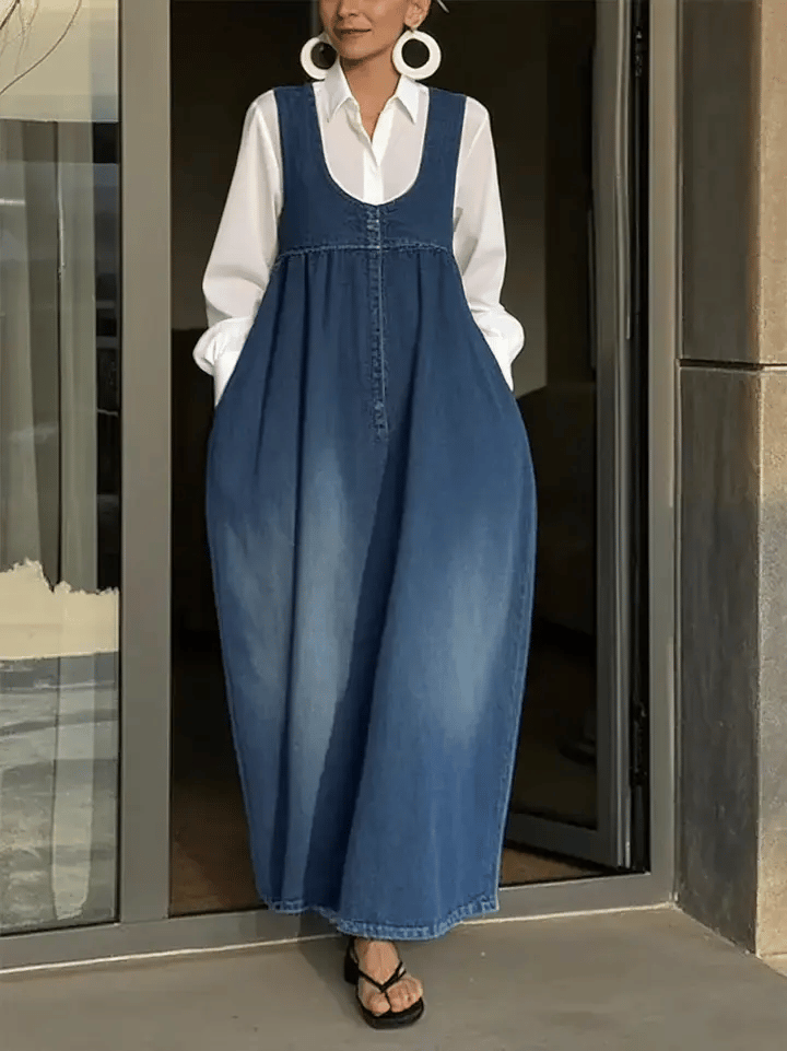 ELLA | Sleeveless vest dress with midi length