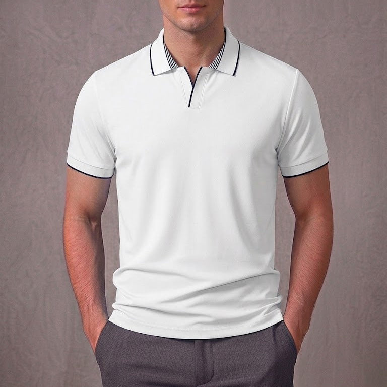WILLIAM | Polo shirt with Johnny collar