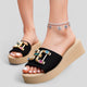 ROSE | Sandals with metallic sparkle