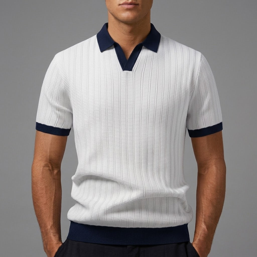 MILES | Polo shirt with Johnny collar
