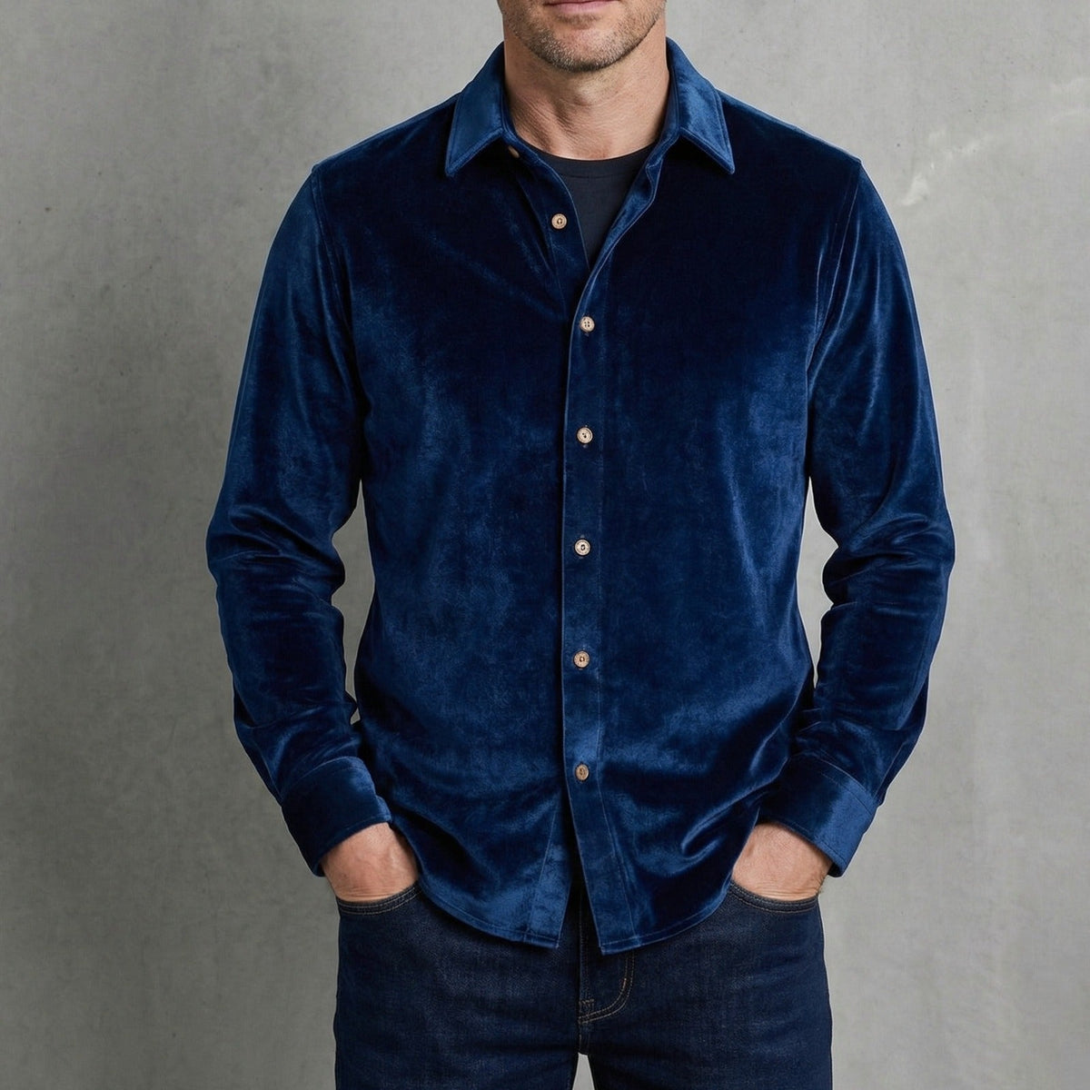 MASON | Button-up shirt in soft-touch fabric