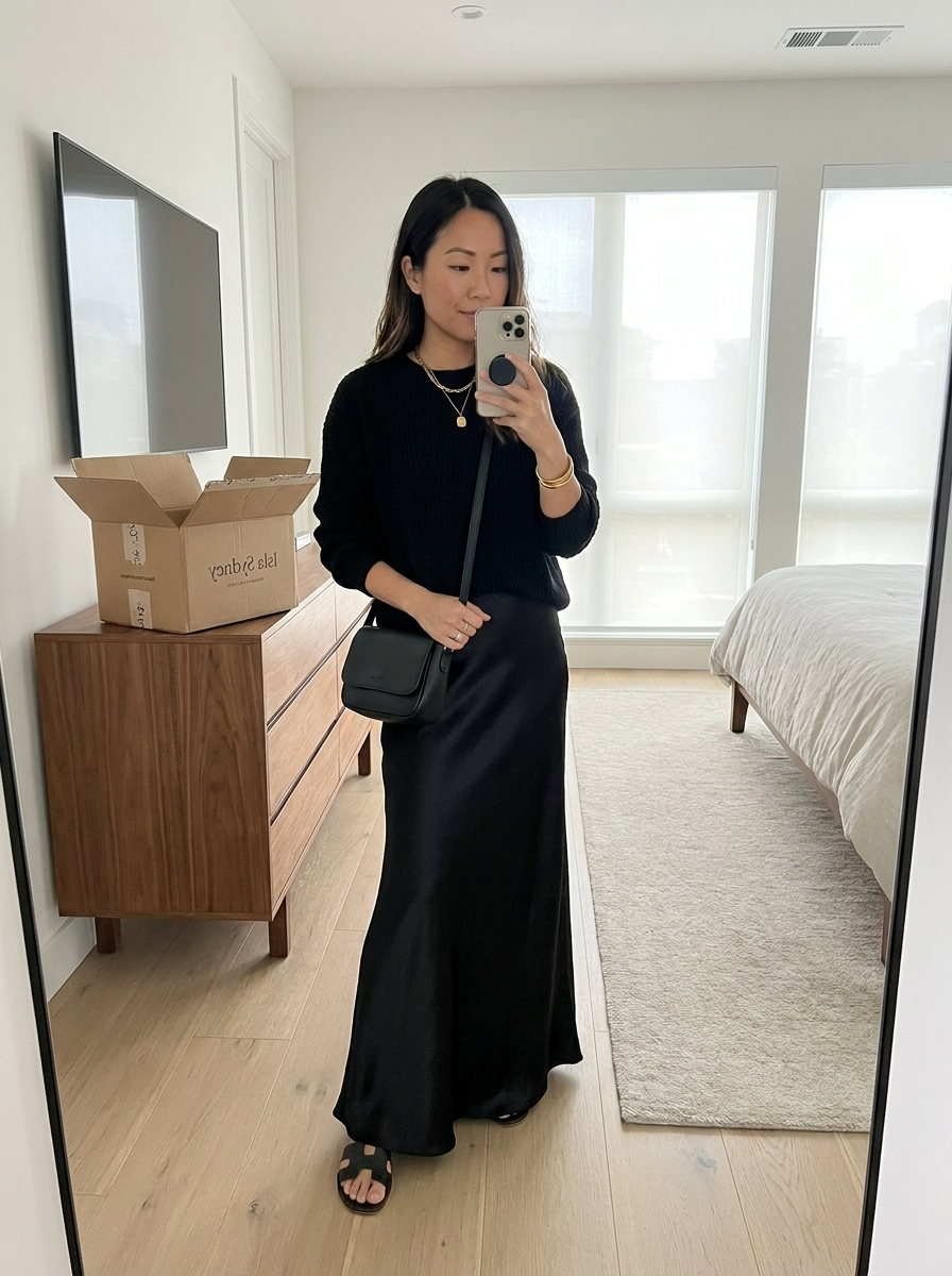 ISOLDE | Knit and smooth-finish midi skirt set