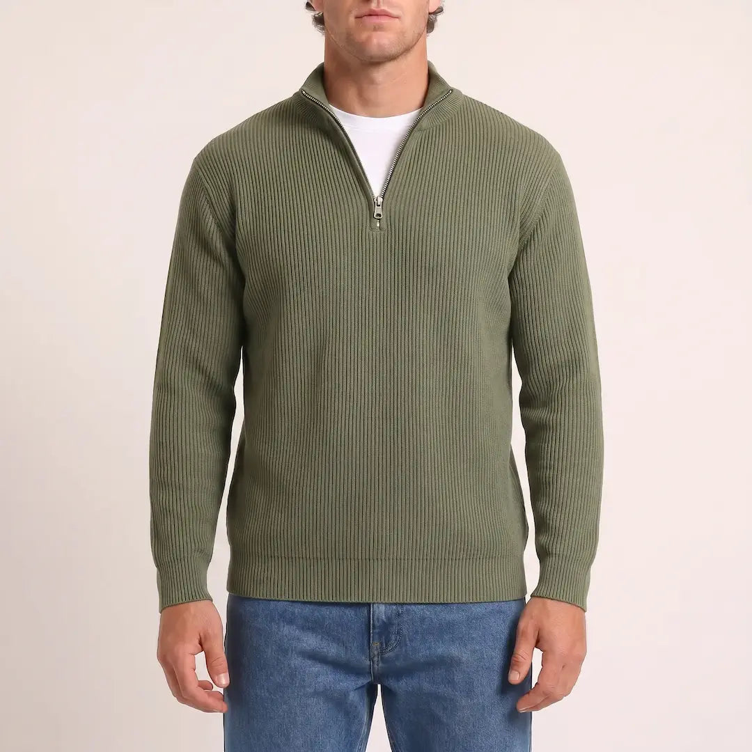 ARCHIE | Half-zip jumper with stand collar