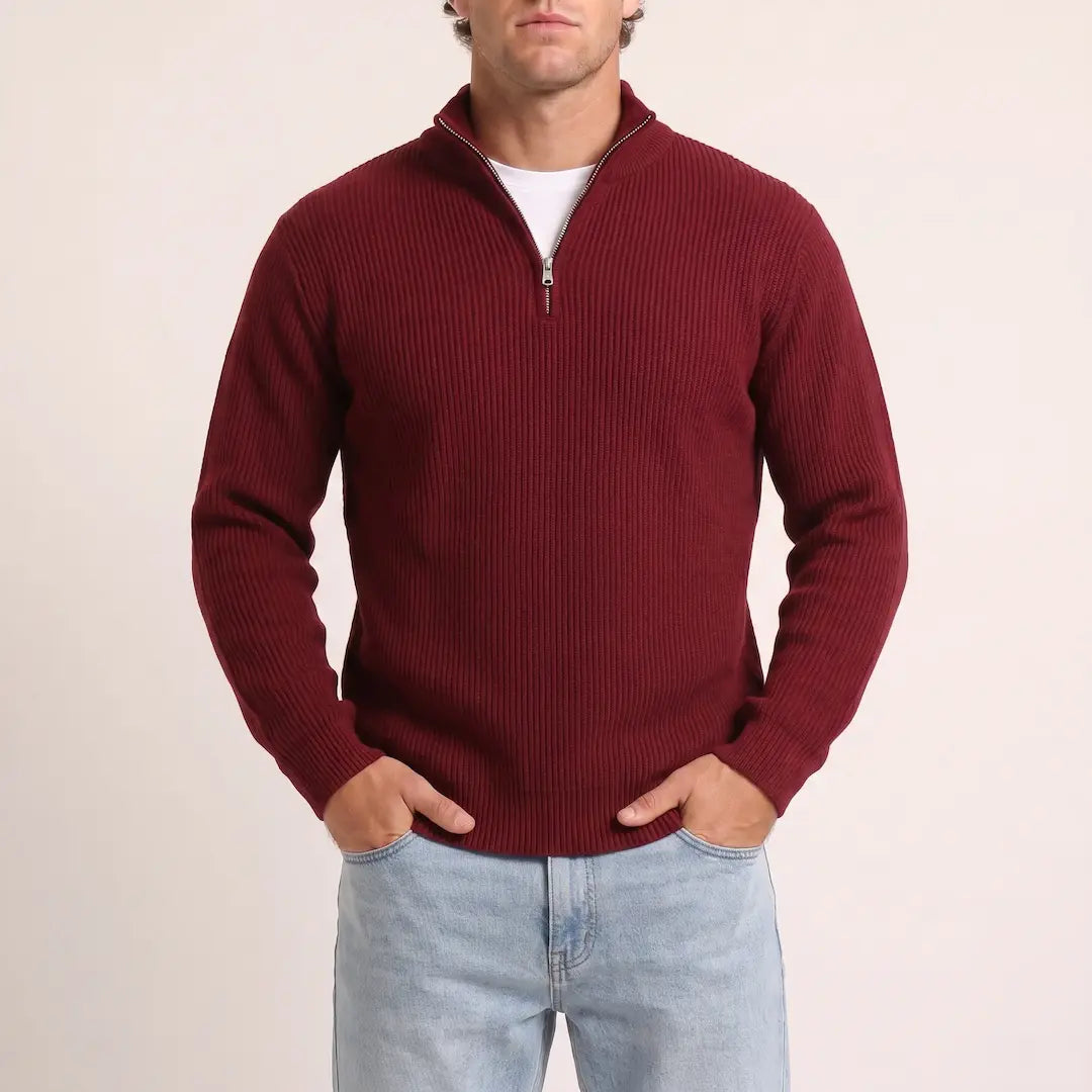 ARCHIE | Half-zip jumper with stand collar