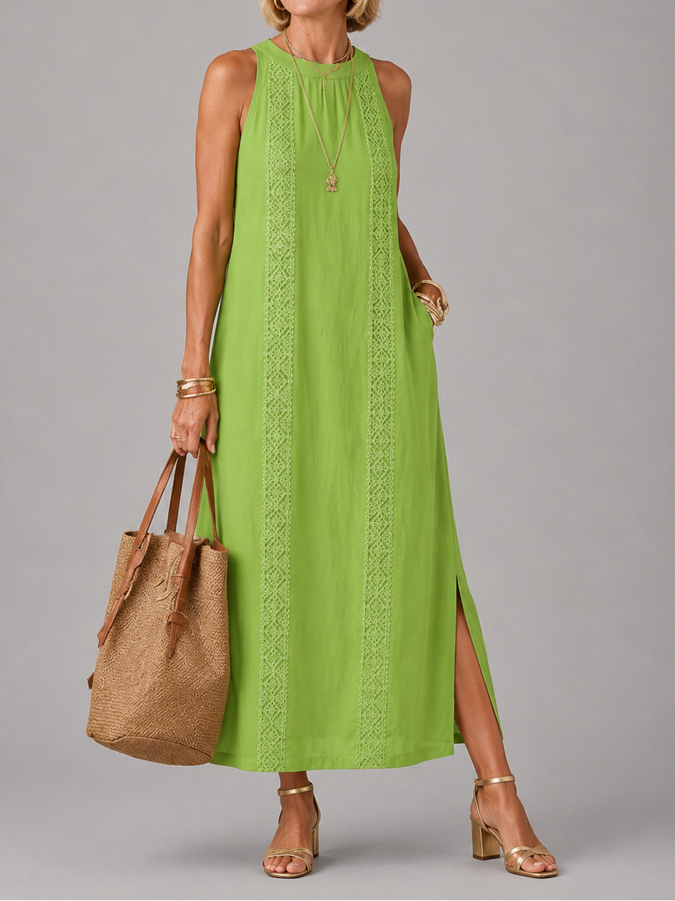 EMBERLY | Midi dress with embroidered detail