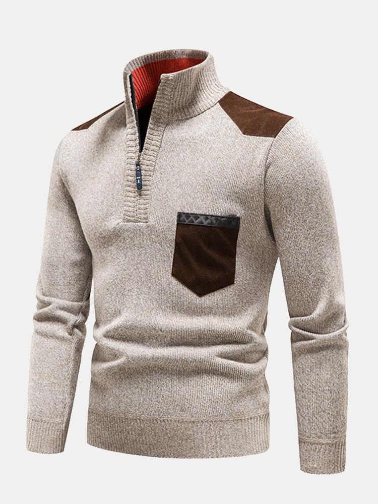 CHARLOTTE | Half-zip sweater with contrast panel