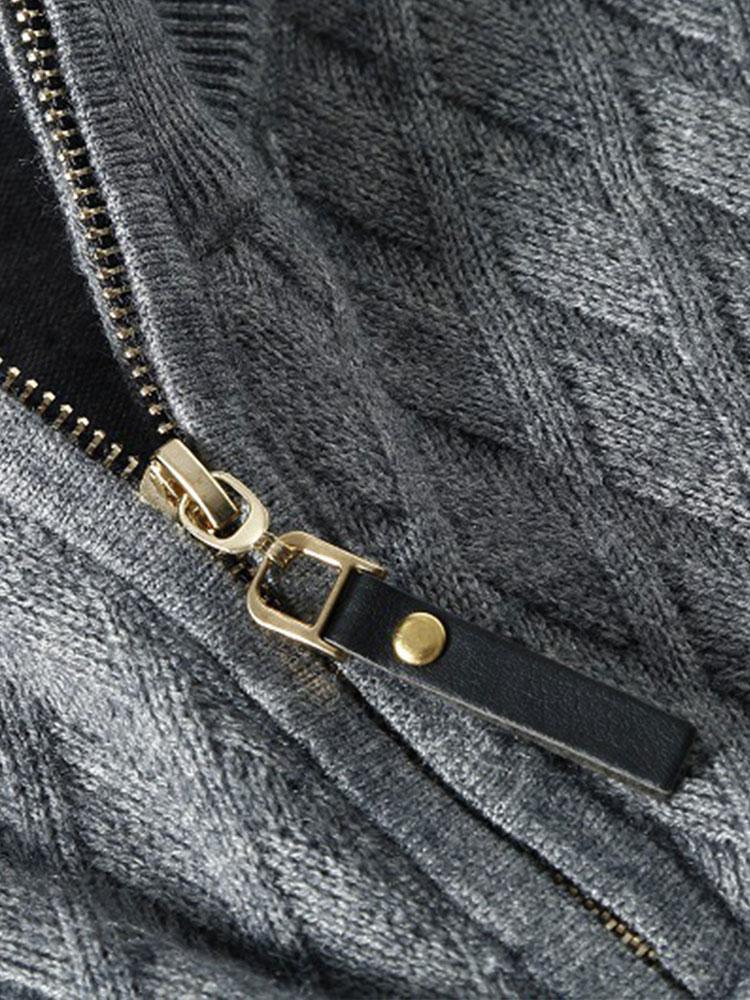 EDWARD | Sweater with quarter-zip and diamond knit