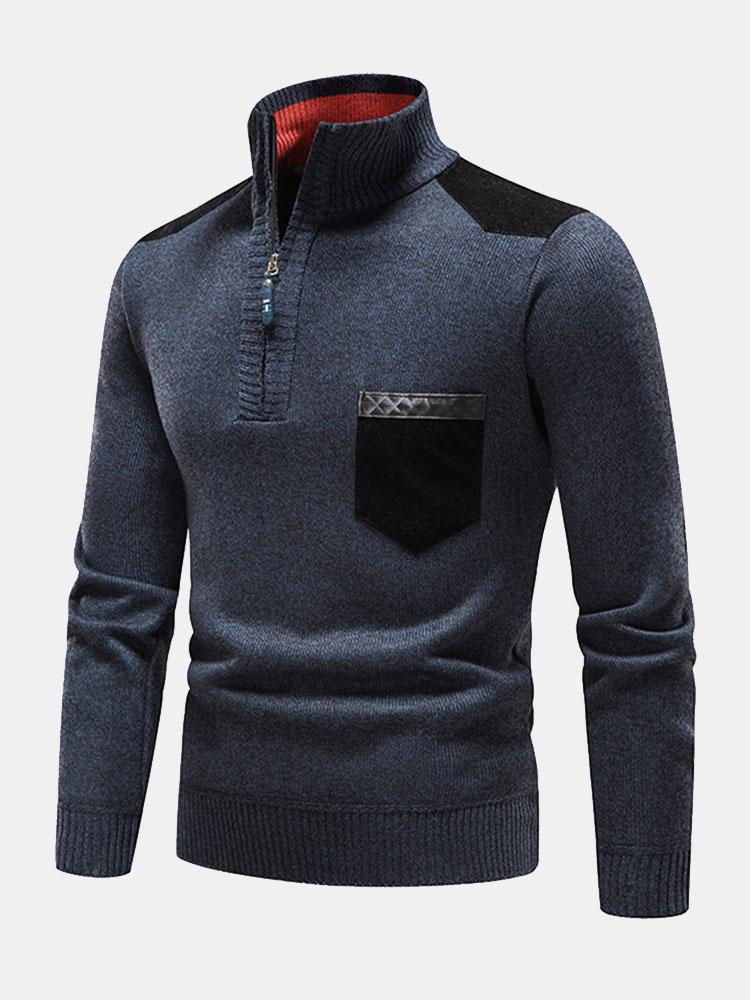 CHARLOTTE | Half-zip sweater with contrast panel