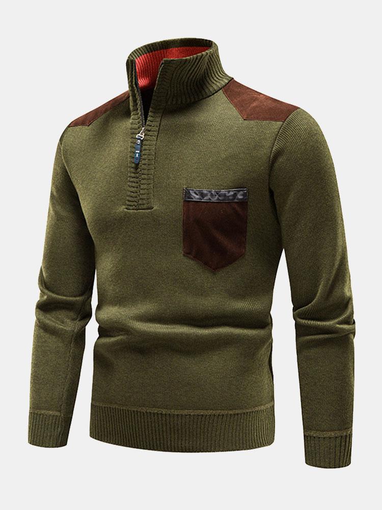 CHARLOTTE | Half-zip sweater with contrast panel