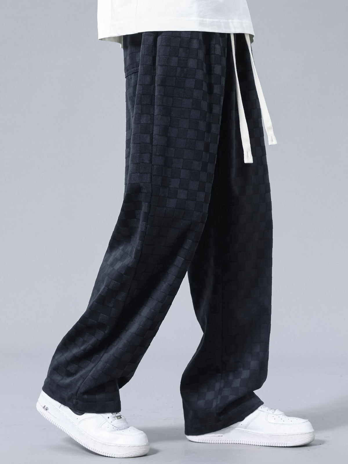 ROSE | Straight-leg trousers with check print