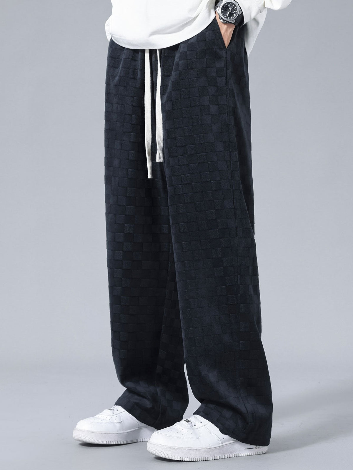 ROSE | Straight-leg trousers with check print