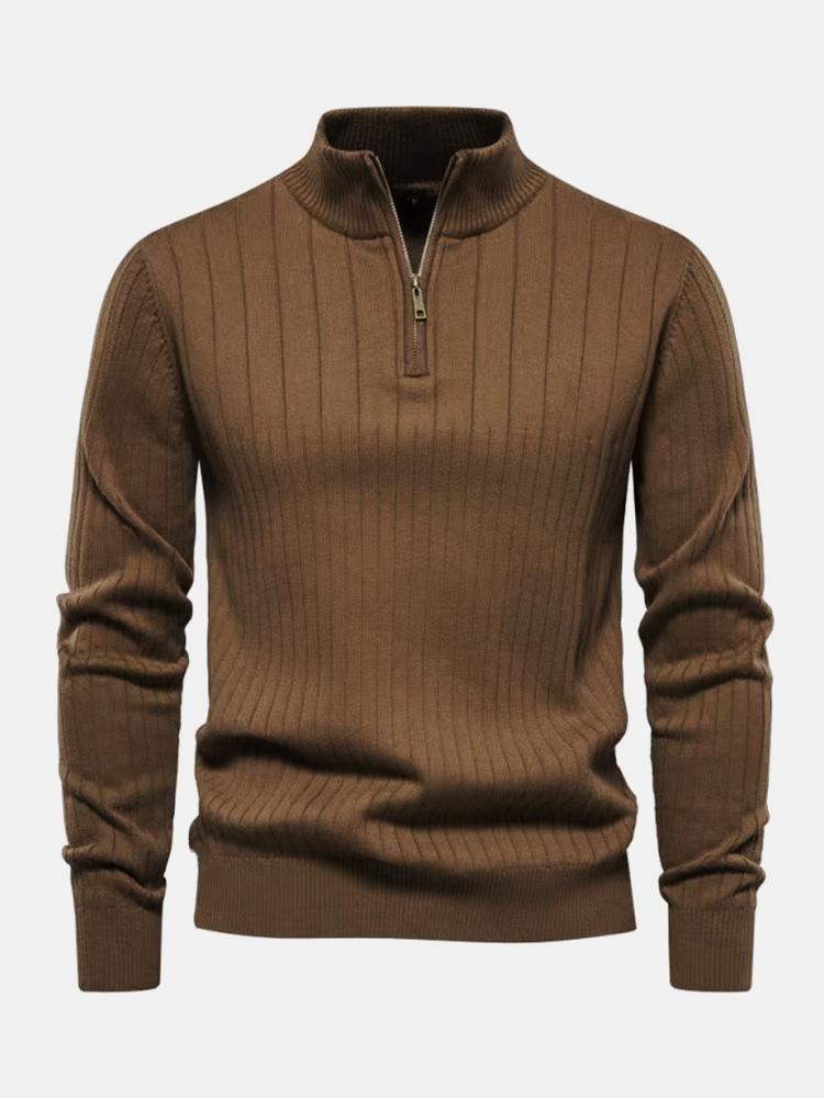 CHARLIE | Half-zip sweater with stripe detail