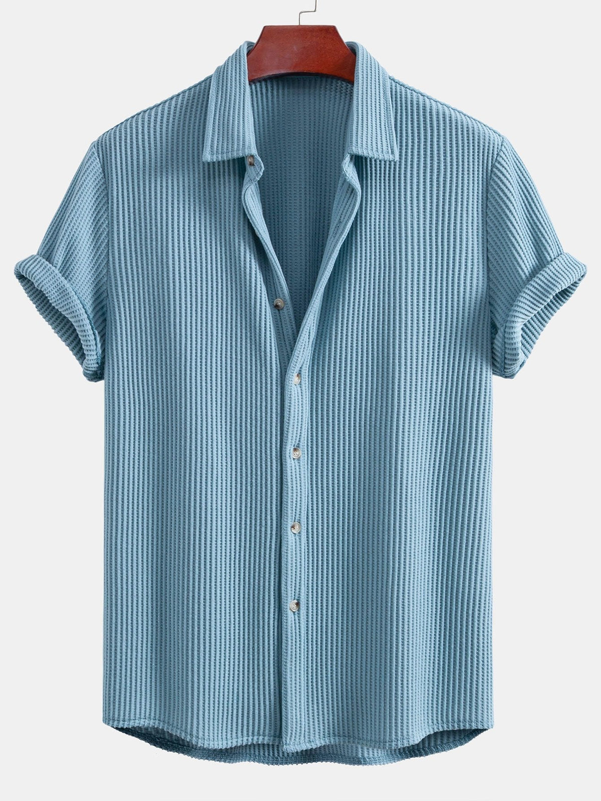 JACK | Waffle-knit shirt with button front