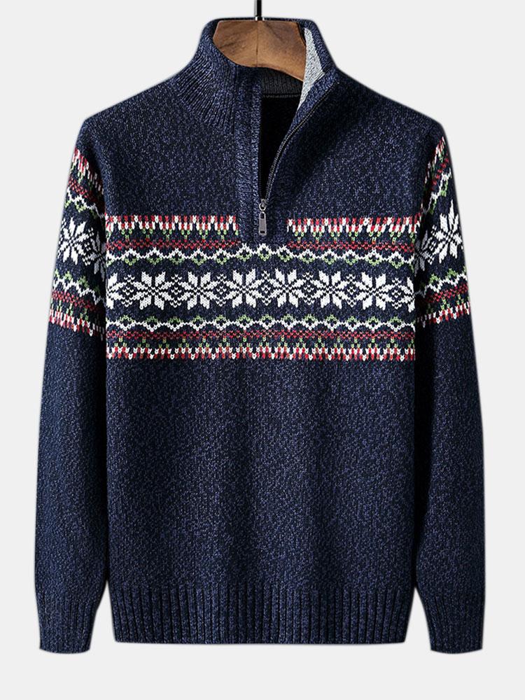 ELLA | Half-zip sweater with geometric print