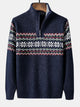 ELLA | Half-zip sweater with geometric print