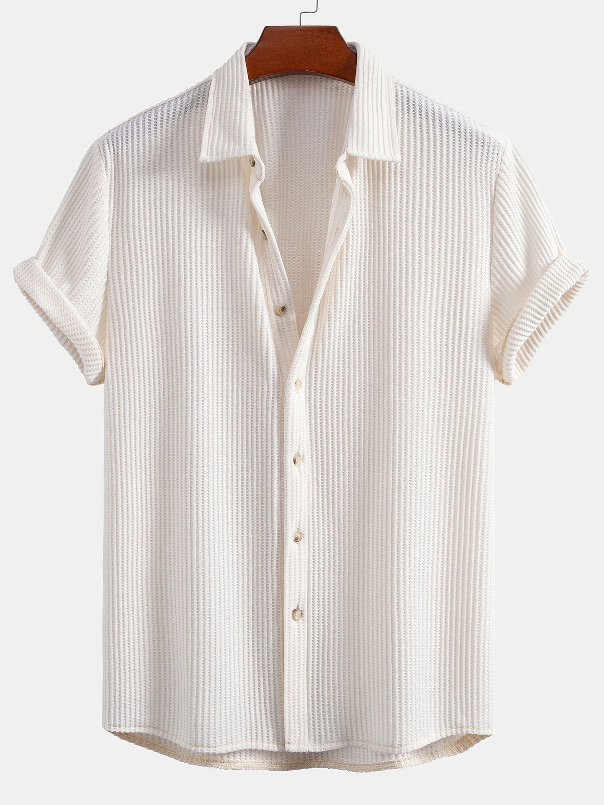 JACK | Waffle-knit shirt with button front