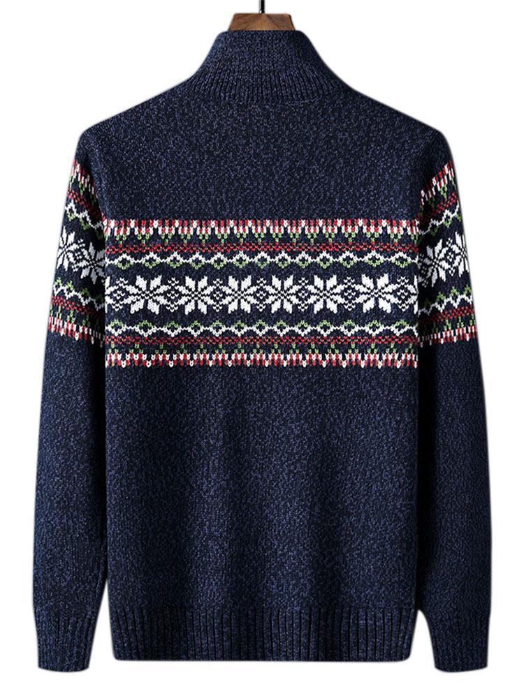 ELLA | Half-zip sweater with geometric print