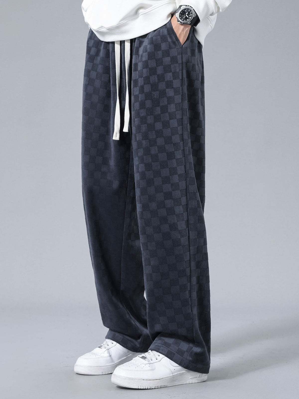 ROSE | Straight-leg trousers with check print