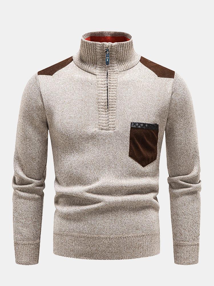 CHARLOTTE | Half-zip sweater with contrast panel