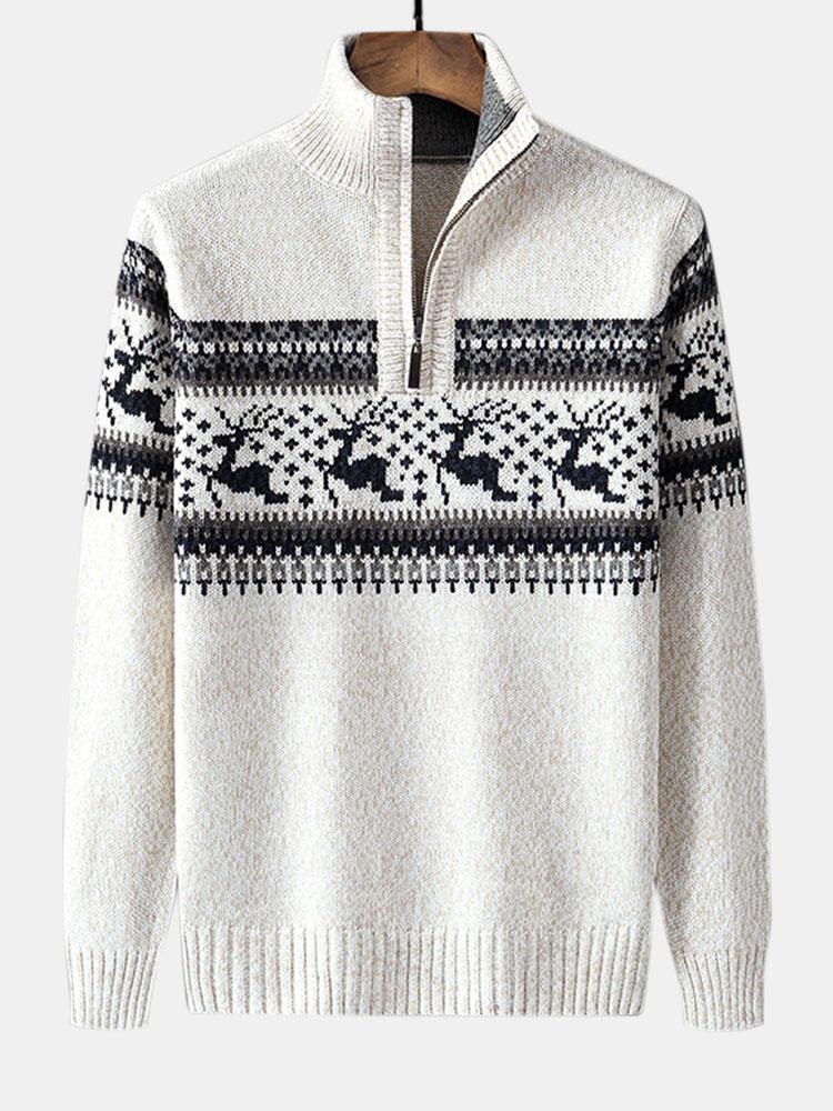 MIA | Half-zip sweater with moose print