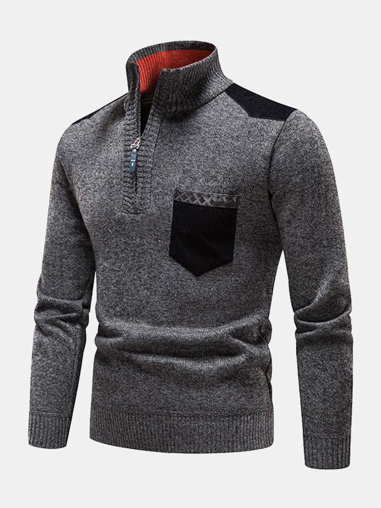 CHARLOTTE | Half-zip sweater with contrast panel