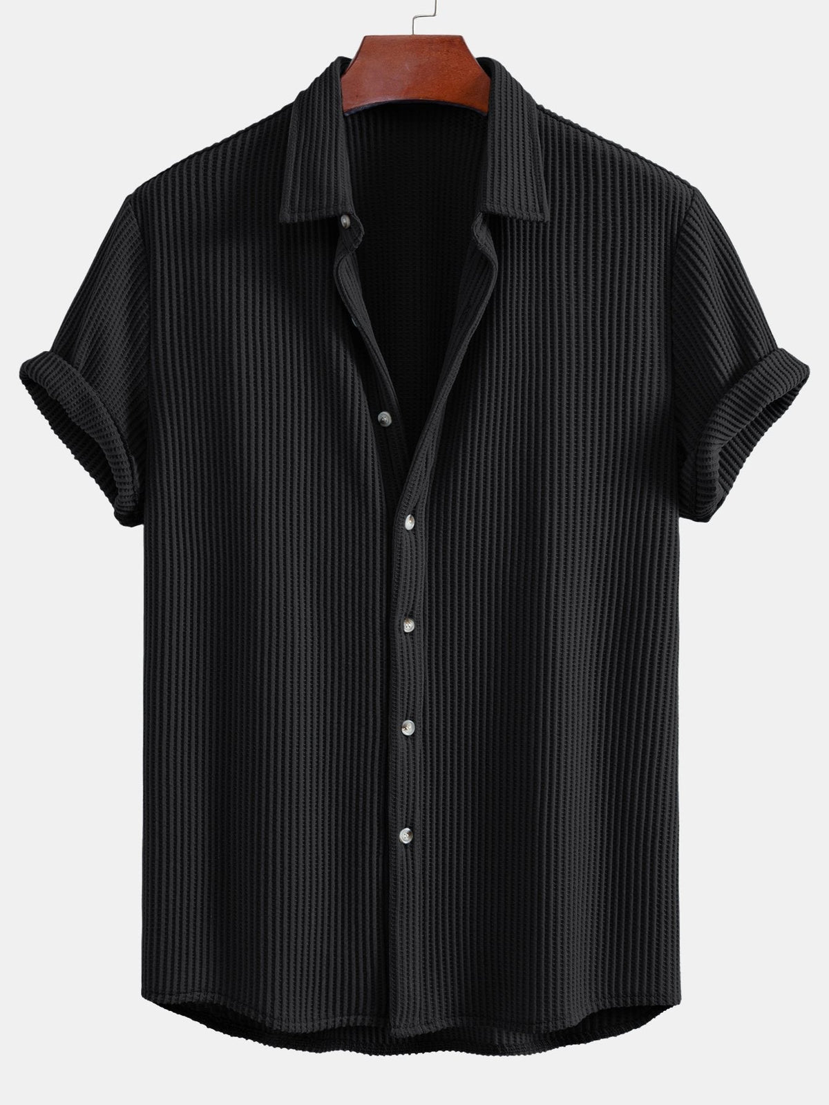 JACK | Waffle-knit shirt with button front
