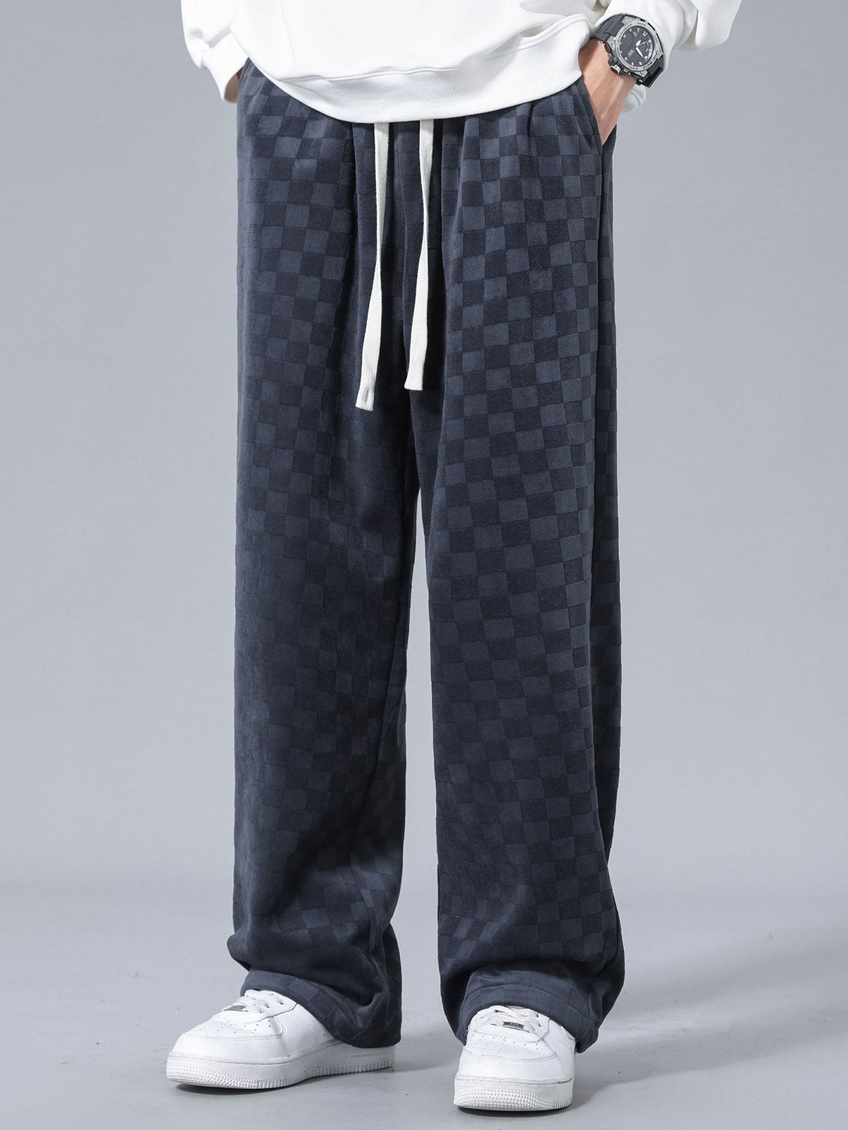 ROSE | Straight-leg trousers with check print