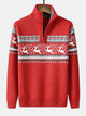 MIA | Half-zip sweater with moose print