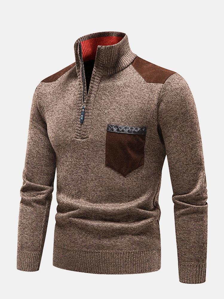CHARLOTTE | Half-zip sweater with contrast panel