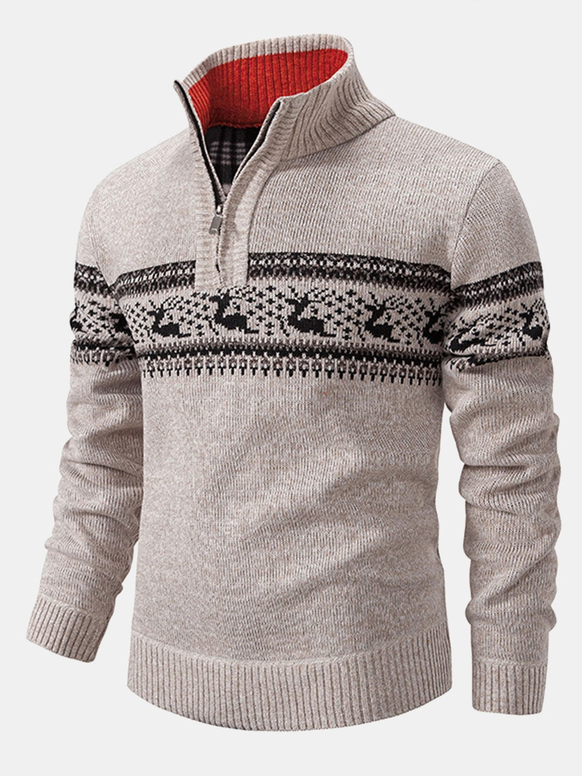 LILY | Quarter-zip sweater with random print