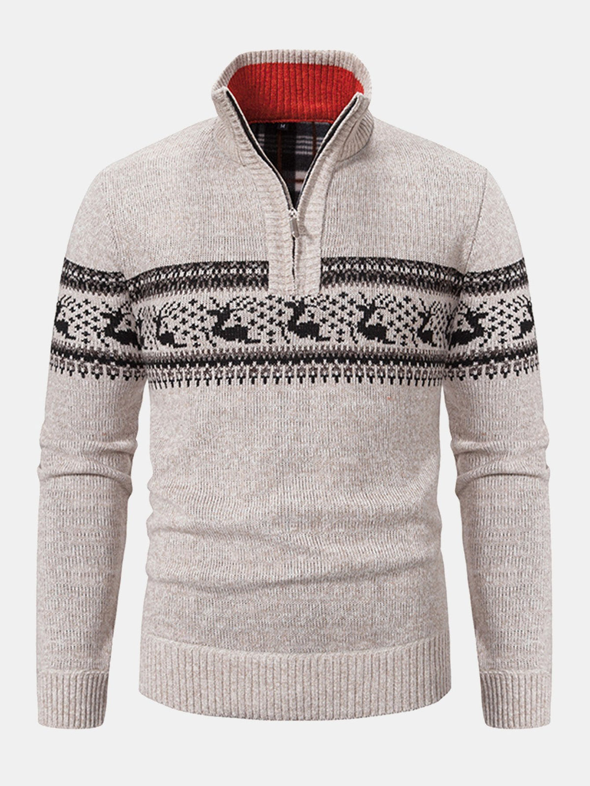 LILY | Quarter-zip sweater with random print