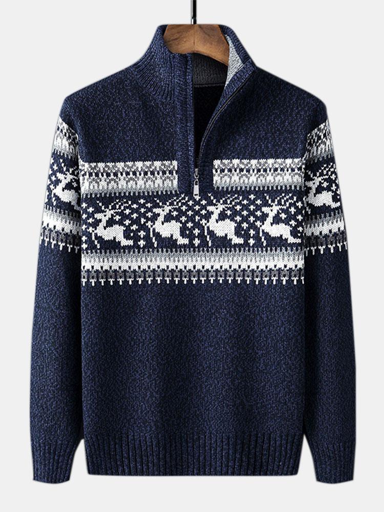 MIA | Half-zip sweater with moose print