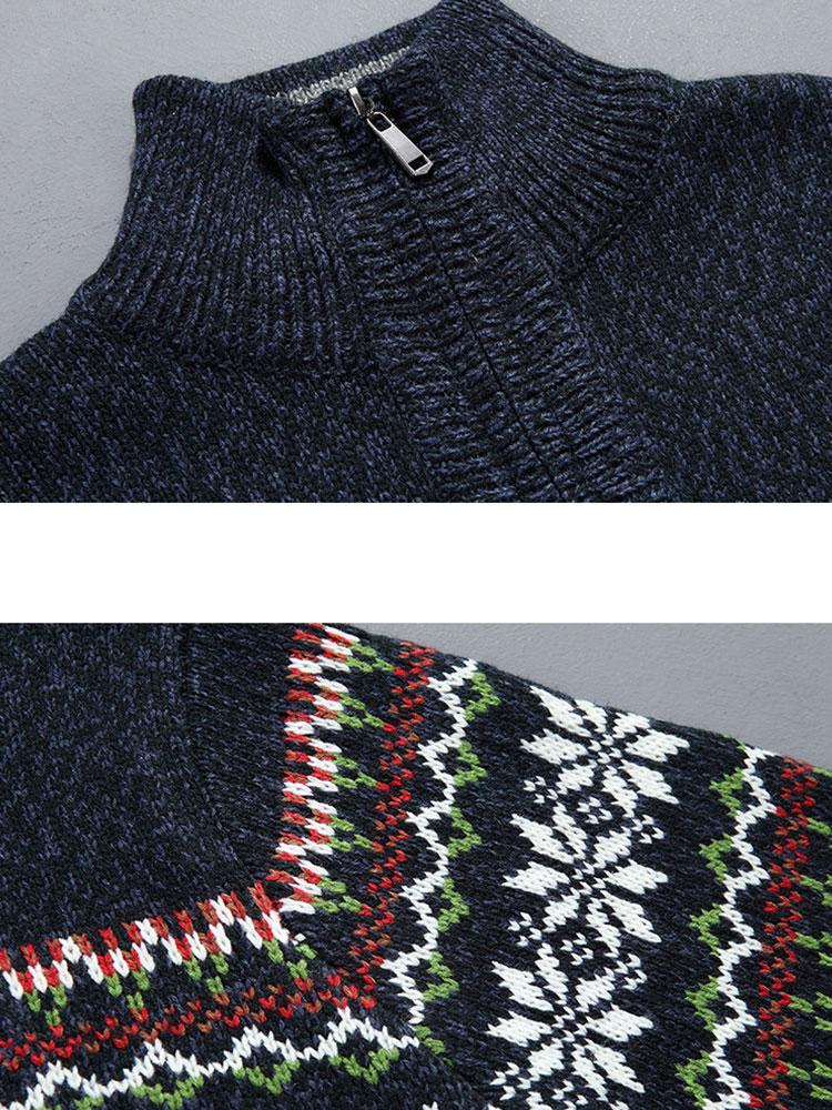 ELLA | Half-zip sweater with geometric print