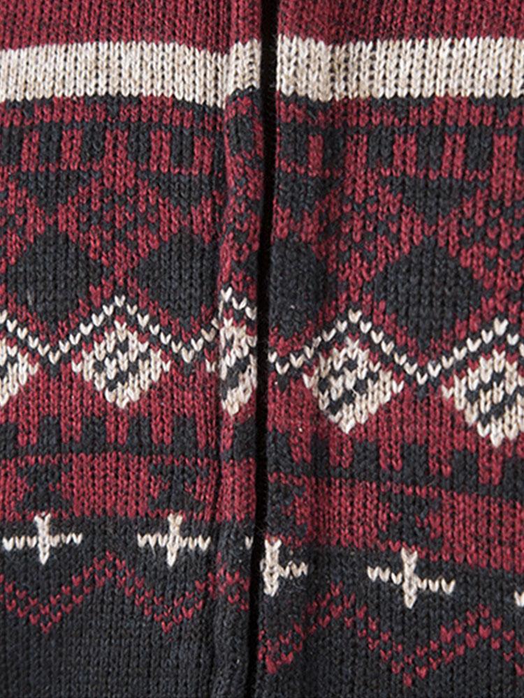 AVA | Zip-up sweater with geometric print