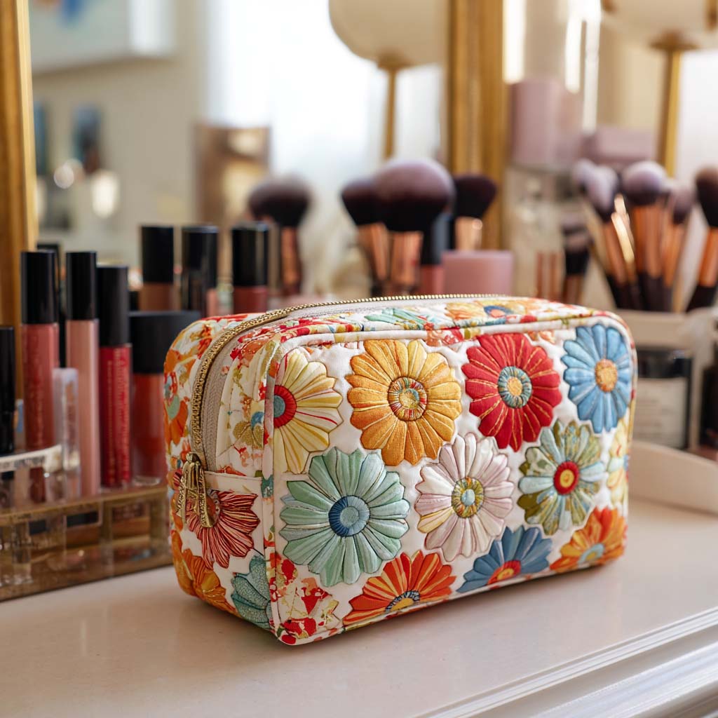 ESME | Cosmetic bag with quilted print