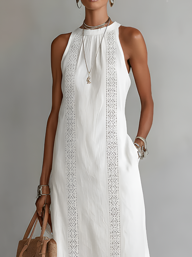 EMBERLY | Midi dress with embroidered detail
