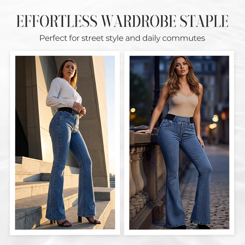CHARLOTTE | High-waist flare trousers with stretch