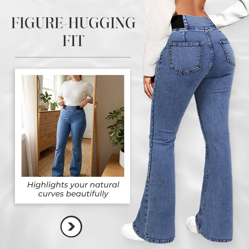 CHARLOTTE | High-waist flare trousers with stretch