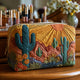 FREYA | Cosmetic bag with quilted cactus print