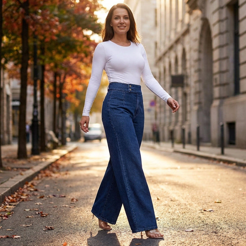 OLIVIA | High-waist wide-leg jeans